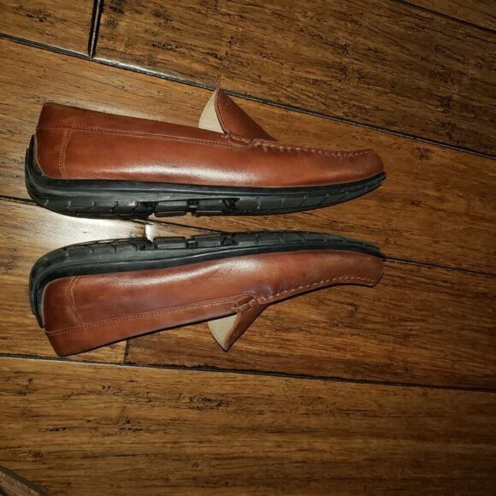 ecco Driving Shoes Loafer Slip-on Leather Mens Size 44 10-10.5 EXTRA WIDTH - Picture 8 of 15